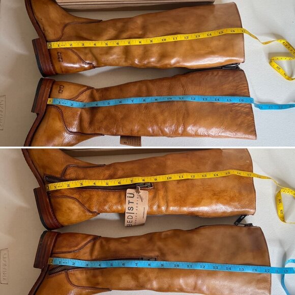 BED STU Tess Tan Distressed Leather Tall Riding Boots BedStu Size 6.5 - Picture 14 of 16